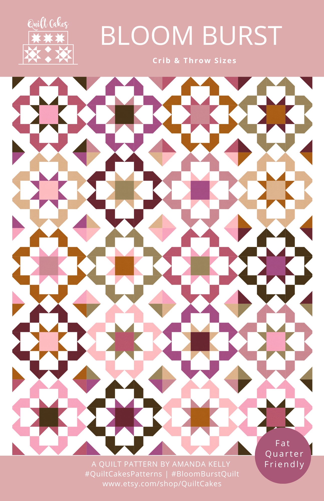 QuiltCakes - Bloomburst Quilt Pattern Printed