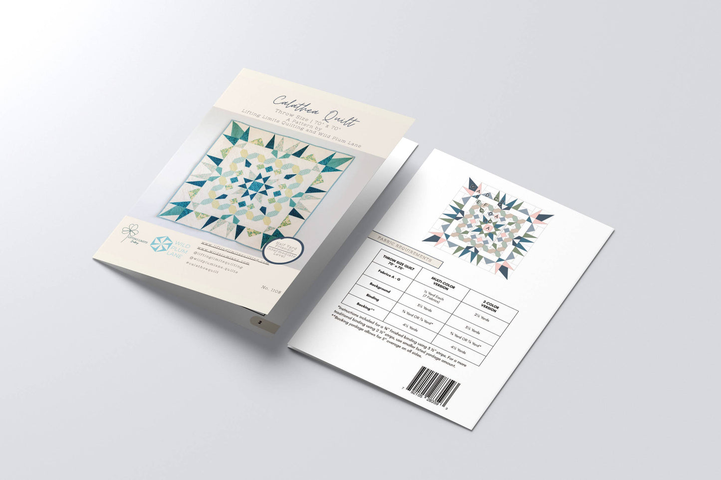 Wild Plum Lane - Calathea Quilt Pattern - Printed