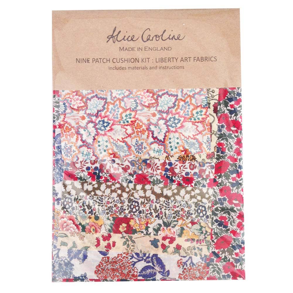 Alice Caroline - Liberty Tana Lawn Fabric Mixed Colours 9 Patch Cushion Kit