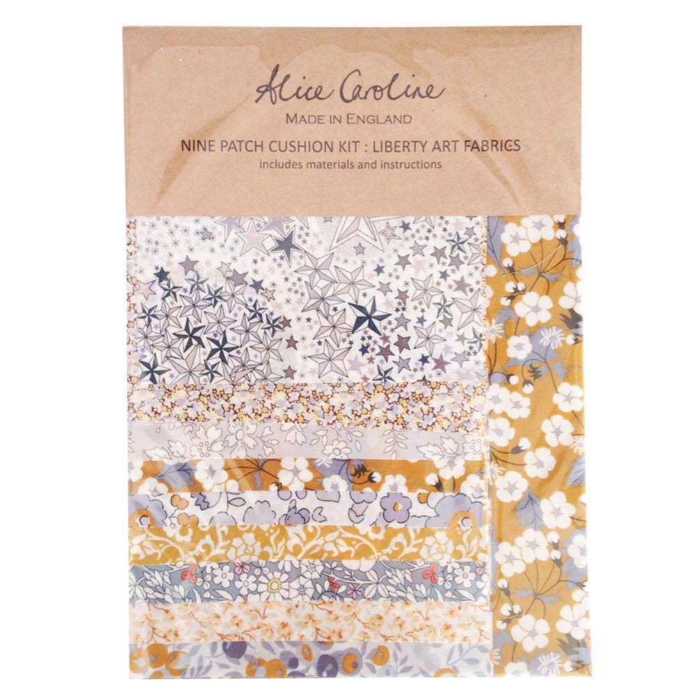 Alice Caroline - Liberty Tana Lawn Fabric Mixed Colours 9 Patch Cushion Kit