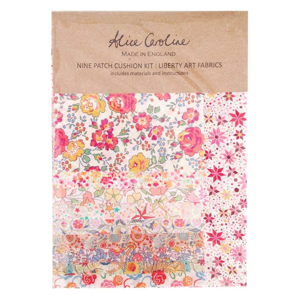 Alice Caroline - Liberty Tana Lawn Fabric Mixed Colours 9 Patch Cushion Kit