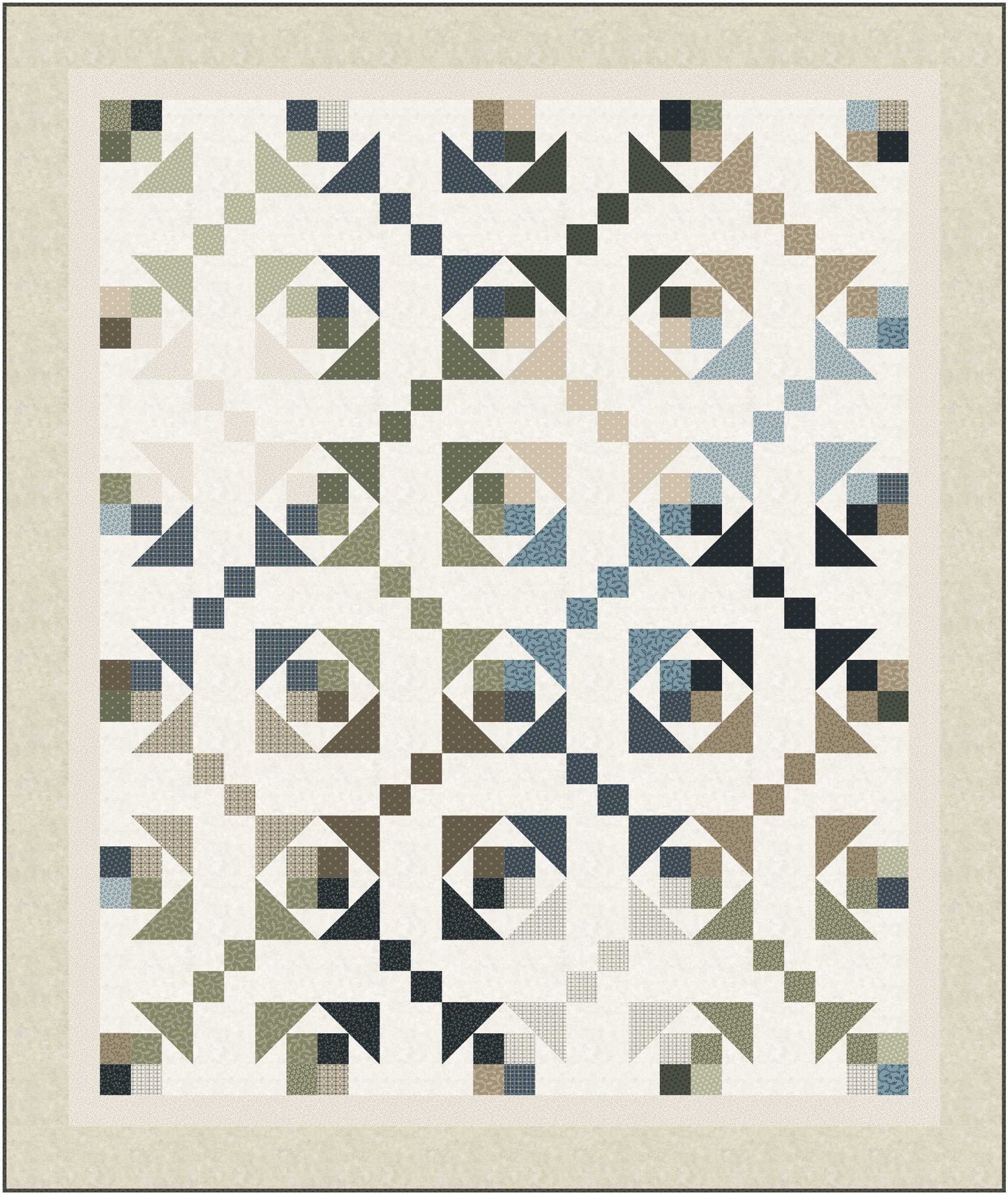 PhoebeMoon Designs - Cat’s Cradle Throw Quilt Pattern designed for 10" squares