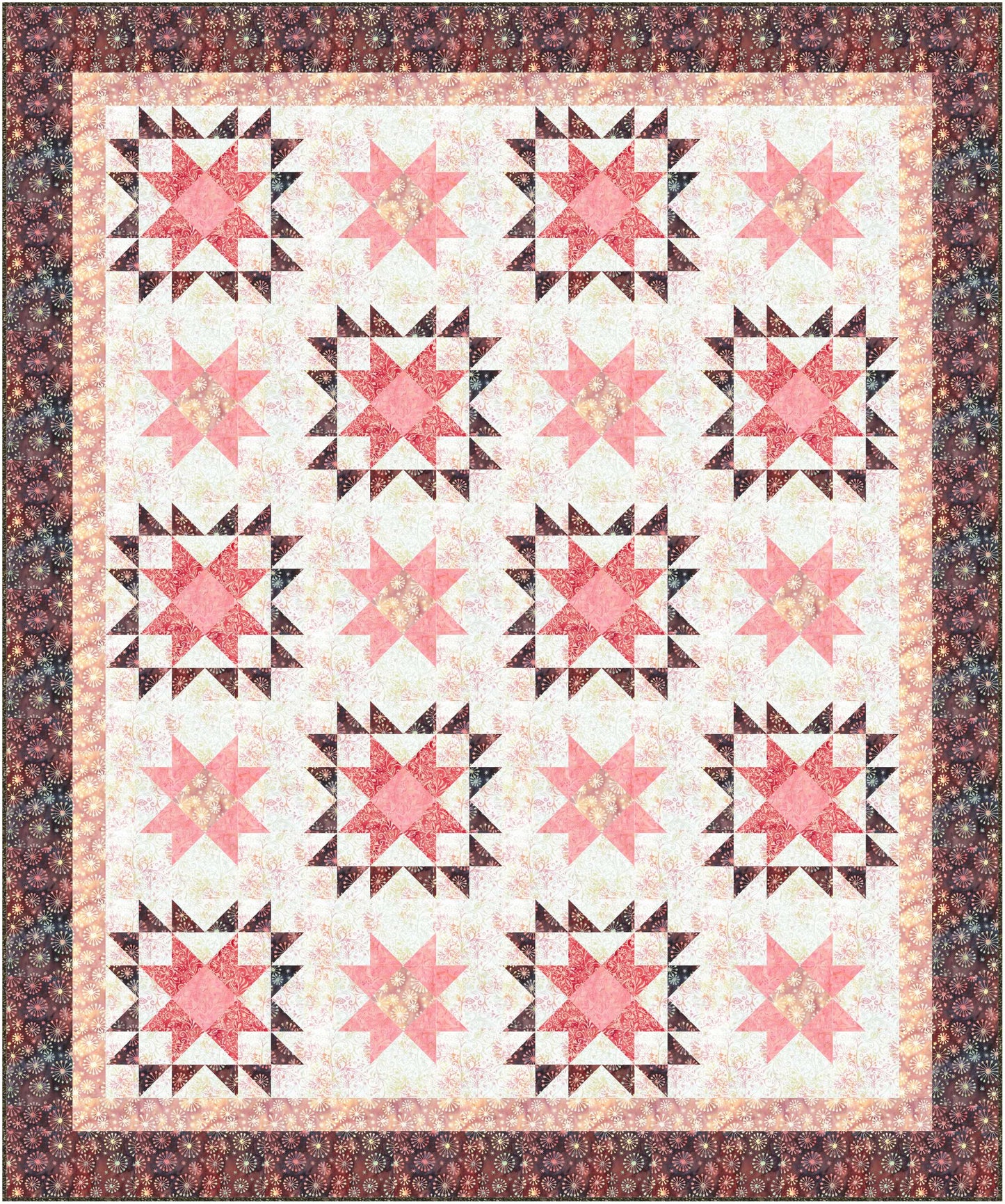 PhoebeMoon Designs - Chocolate Covered Cherries Throw Quilt Pattern