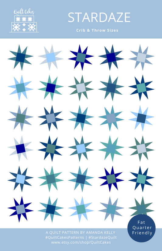 QuiltCakes - Stardaze Quilt Pattern Printed