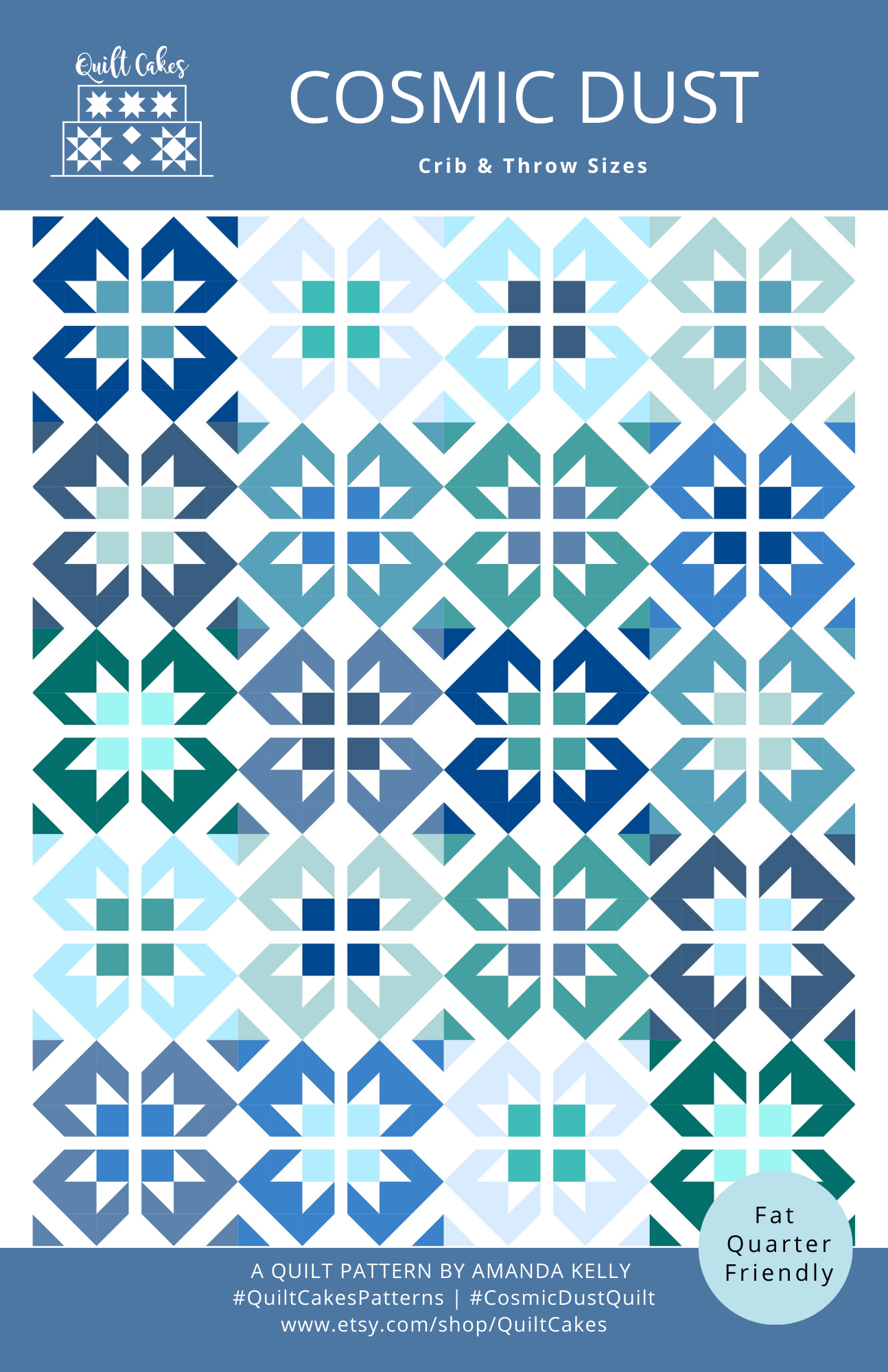 QuiltCakes - Cosmic Dust Quilt Pattern Printed