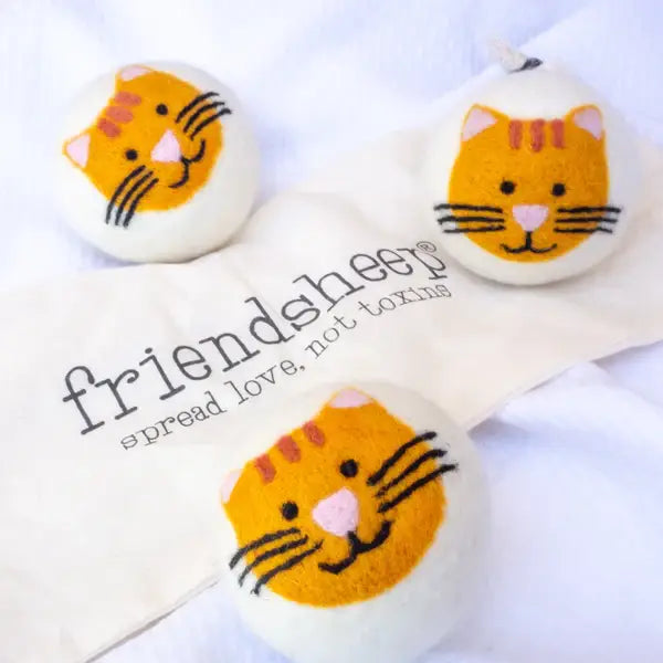 Friendsheep - Orange Cool Cats Eco Wool Dryer Balls