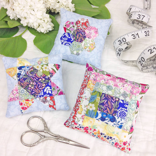 Alice Caroline - Liberty Tana Lawn® Fabric Three Patchwork Pin Cushion Kit