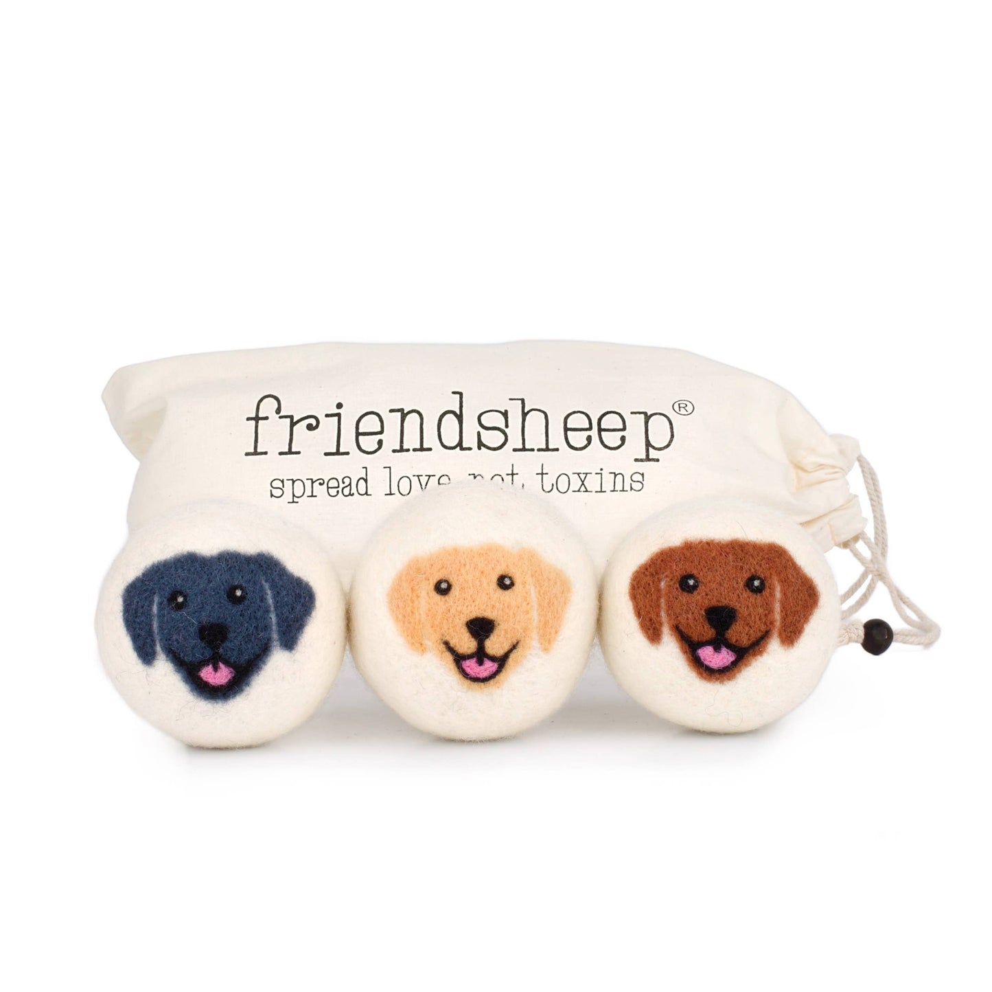 Friendsheep - Happy Dogs Eco Wool Dryer Balls - Mix of 3 colors
