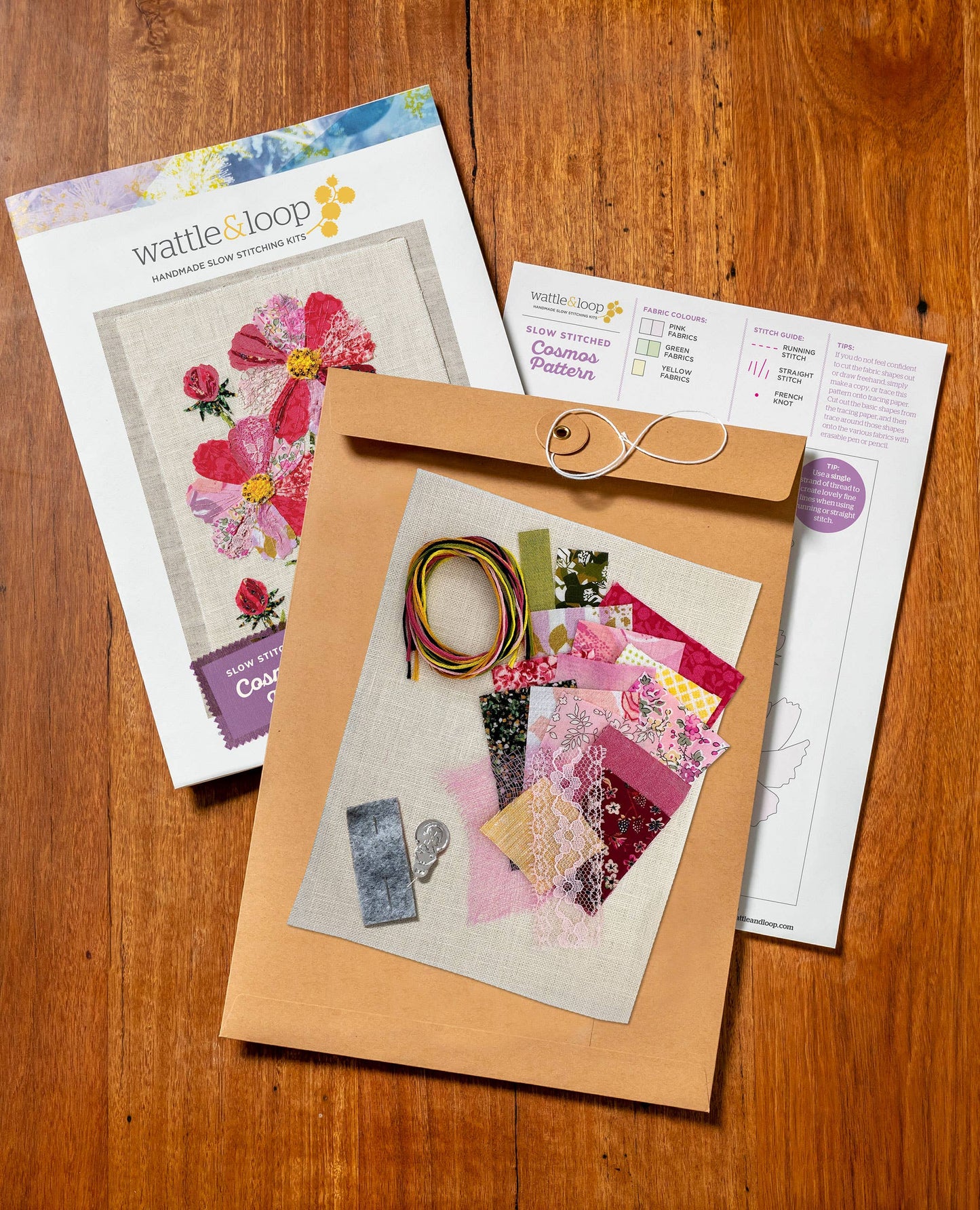 Wattle&Loop - Cosmos Slow Stitching Kit
