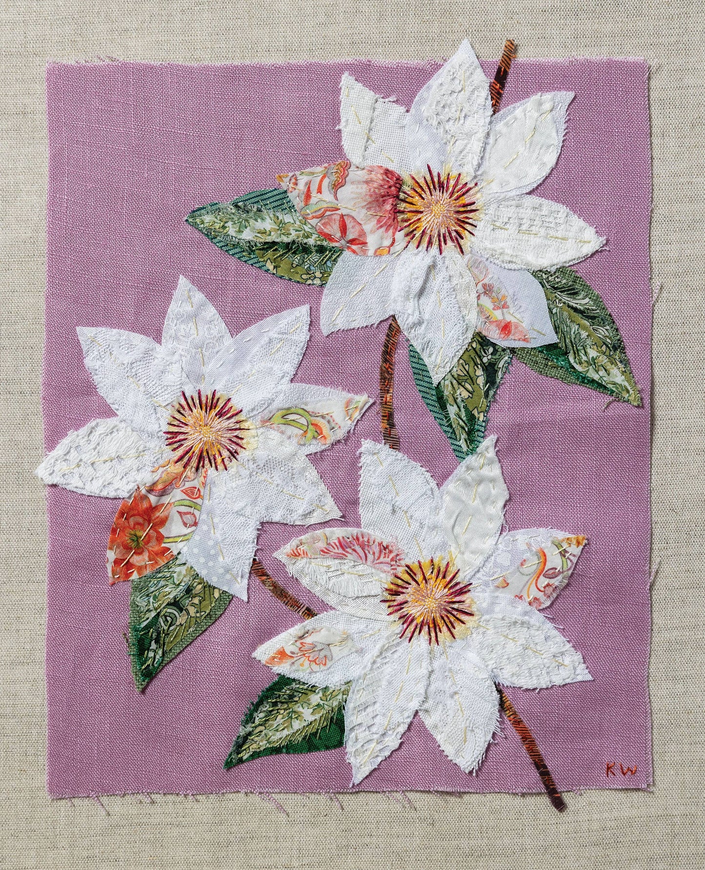 Wattle&Loop - Clematis Purple Slow Stitching Kit