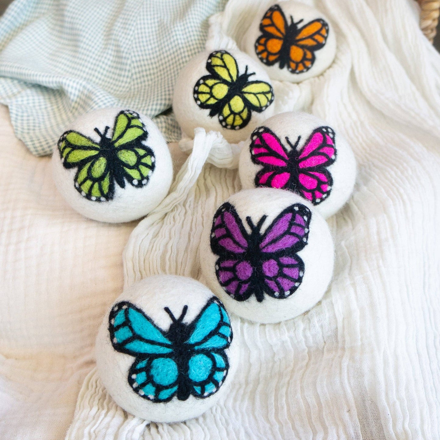 Friendsheep - Monarch Butterfly Eco Wool Dryer Ball Set of 3 - Moon