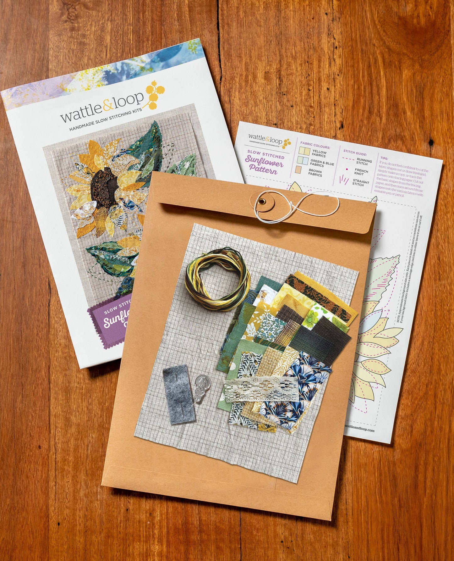 Wattle&Loop - Sun Flower Slow Stitching Kit