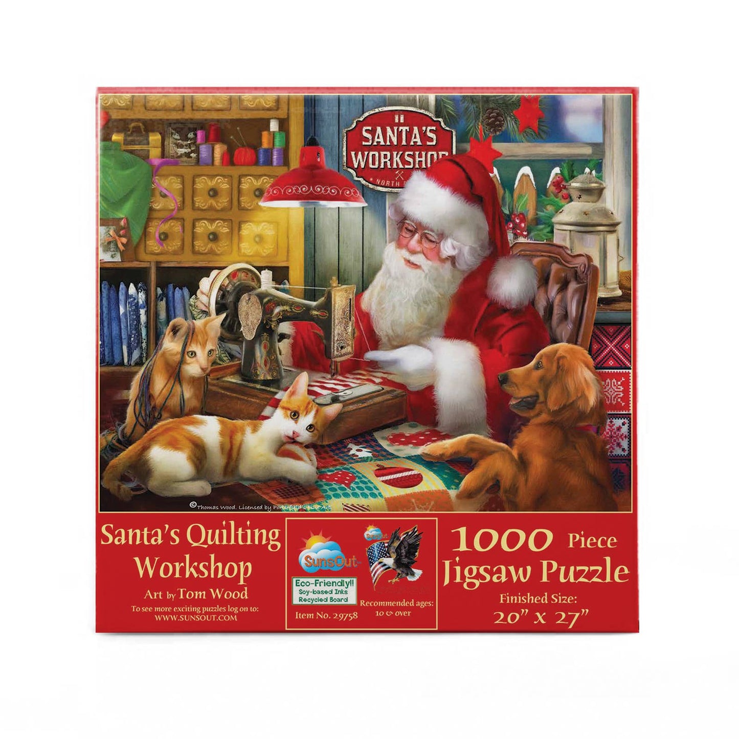 SunsOut - 1007 Santa's Quilting Workshop 1000 pc Puzzle