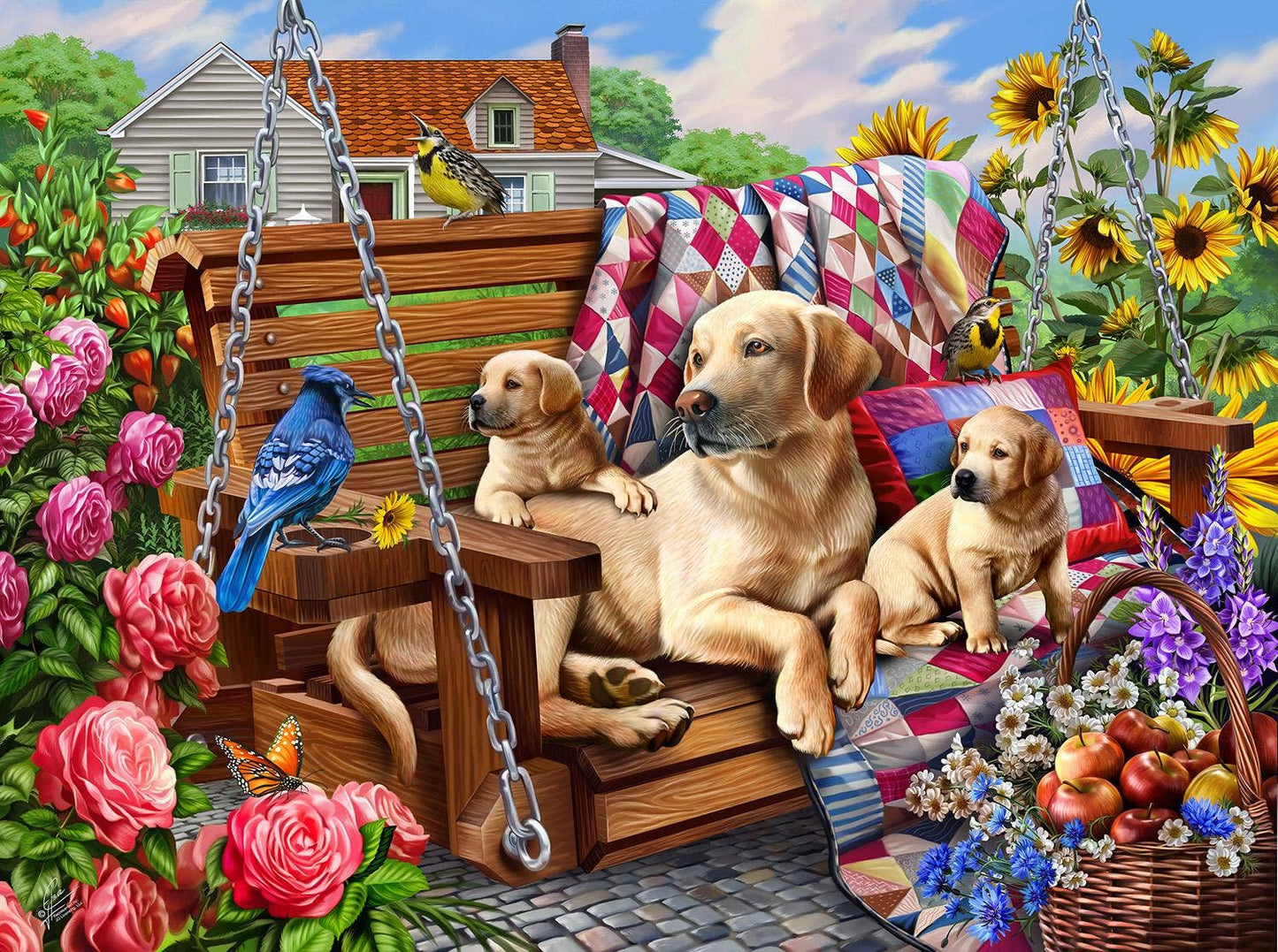 SunsOut - 5597 Dogs and Quilts 1000pc Puzzle