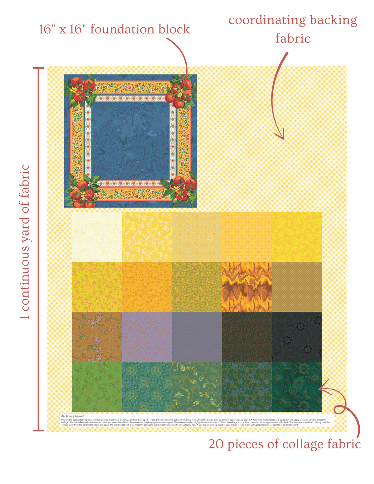 Collage Quilter - Sunflower Fabric Collage Kit