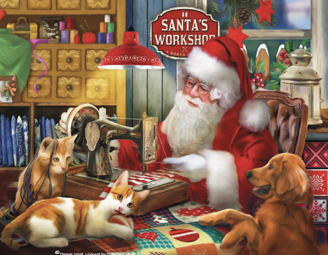 SunsOut - 1007 Santa's Quilting Workshop 1000 pc Puzzle