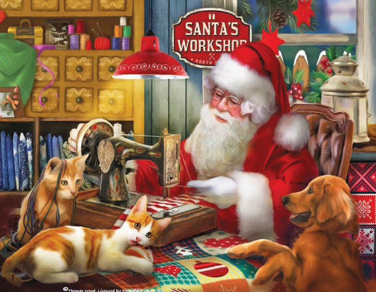 SunsOut - 1007 Santa's Quilting Workshop 1000 pc Puzzle