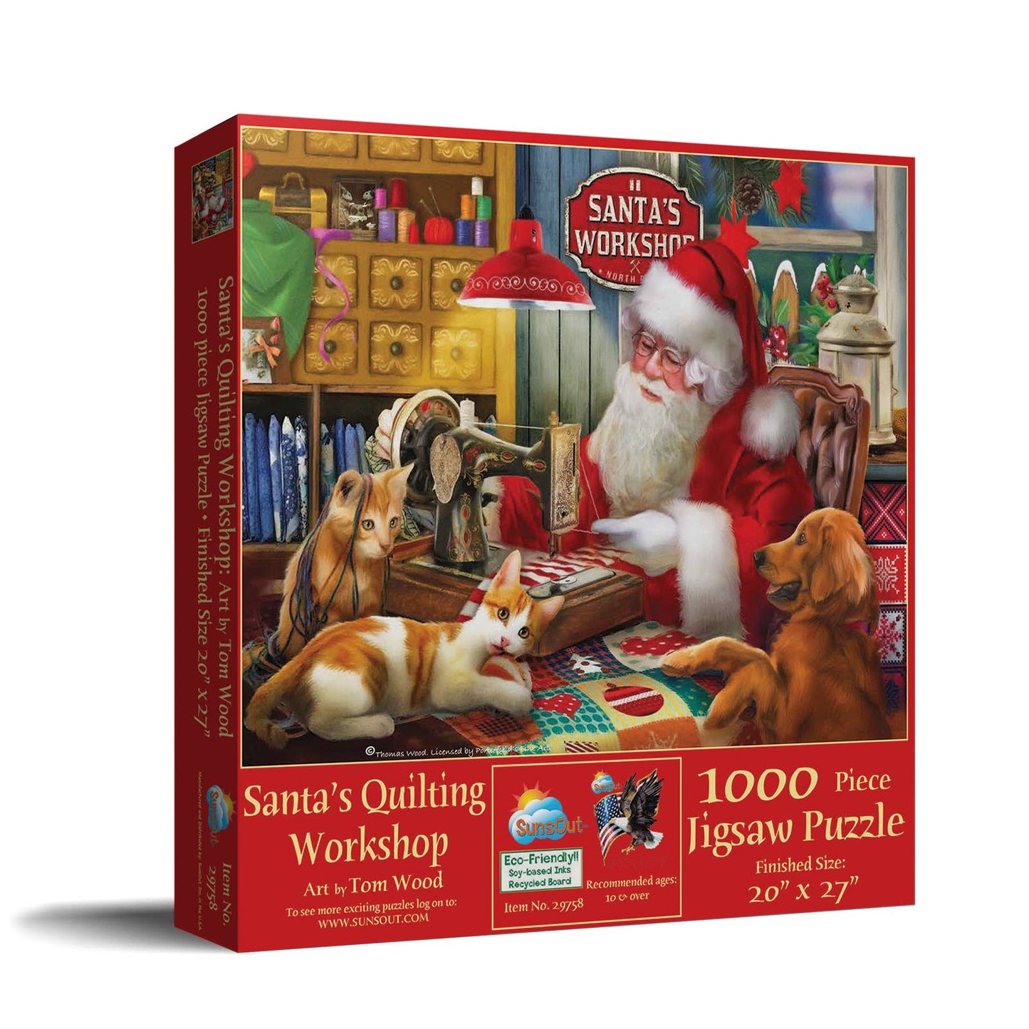 SunsOut - 1007 Santa's Quilting Workshop 1000 pc Puzzle