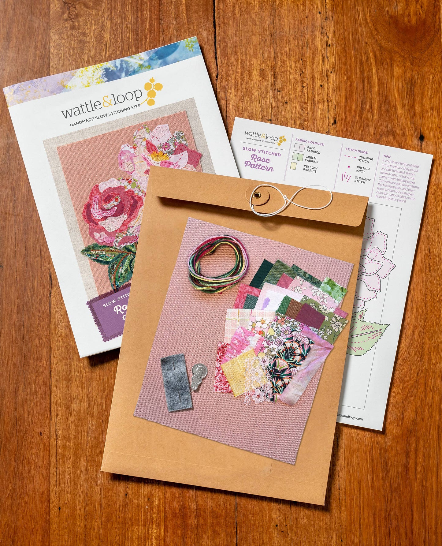 Wattle&Loop - Rose Slow Stitching Kit