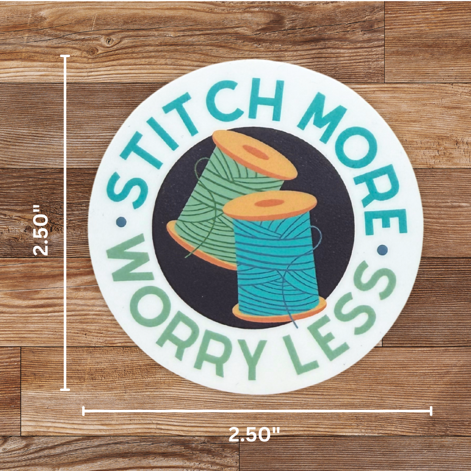 My Beste Quilt Co - Stitch More Worry Less Sticker - 4 Pack