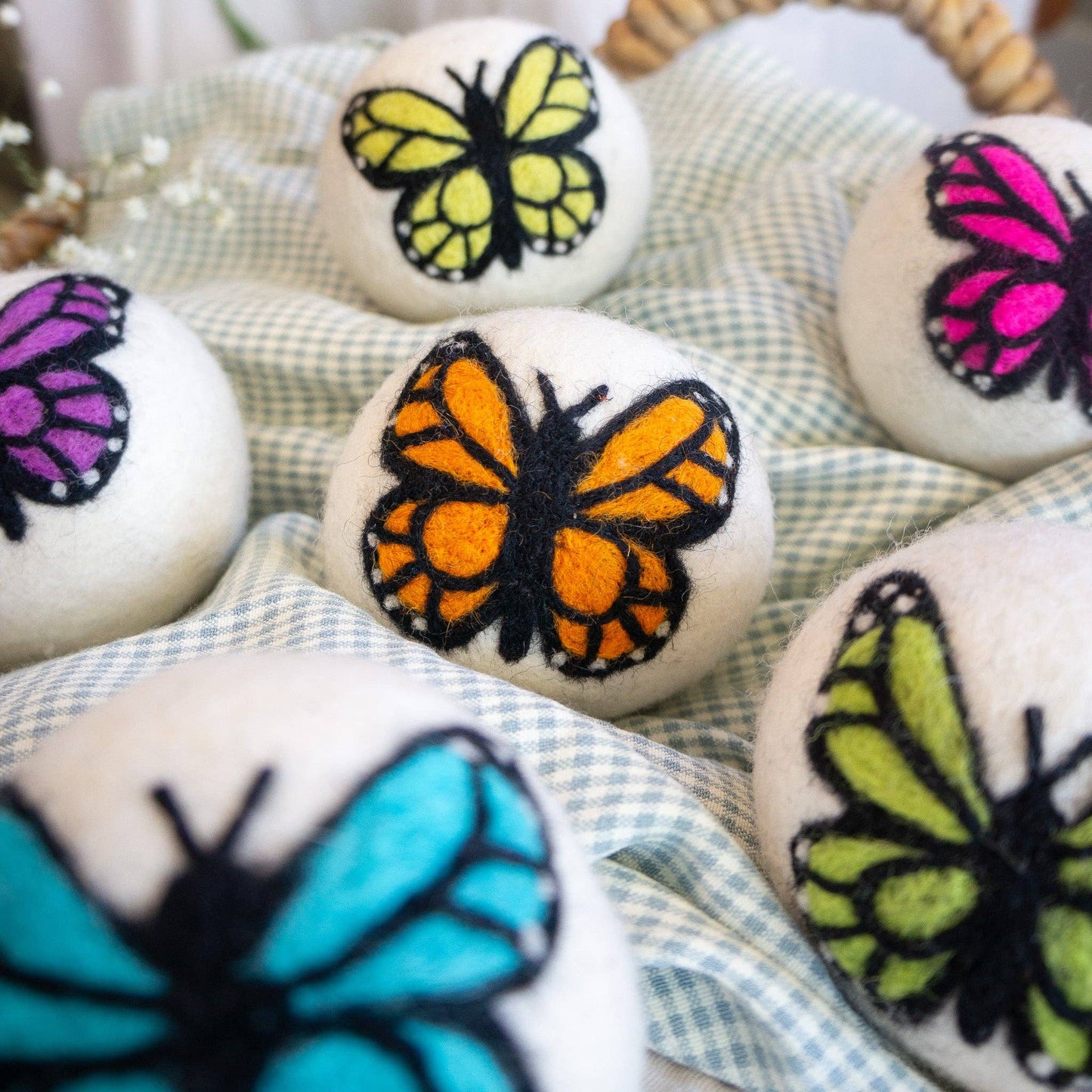 Friendsheep - Monarch Butterfly  Eco Wool Dryer Ball Set of 3 - Moon