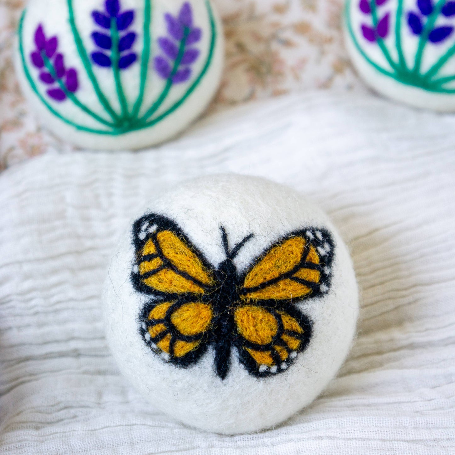 Friendsheep - Butterfly Lavender Fields Eco Wool Dryer Balls - Set of 3