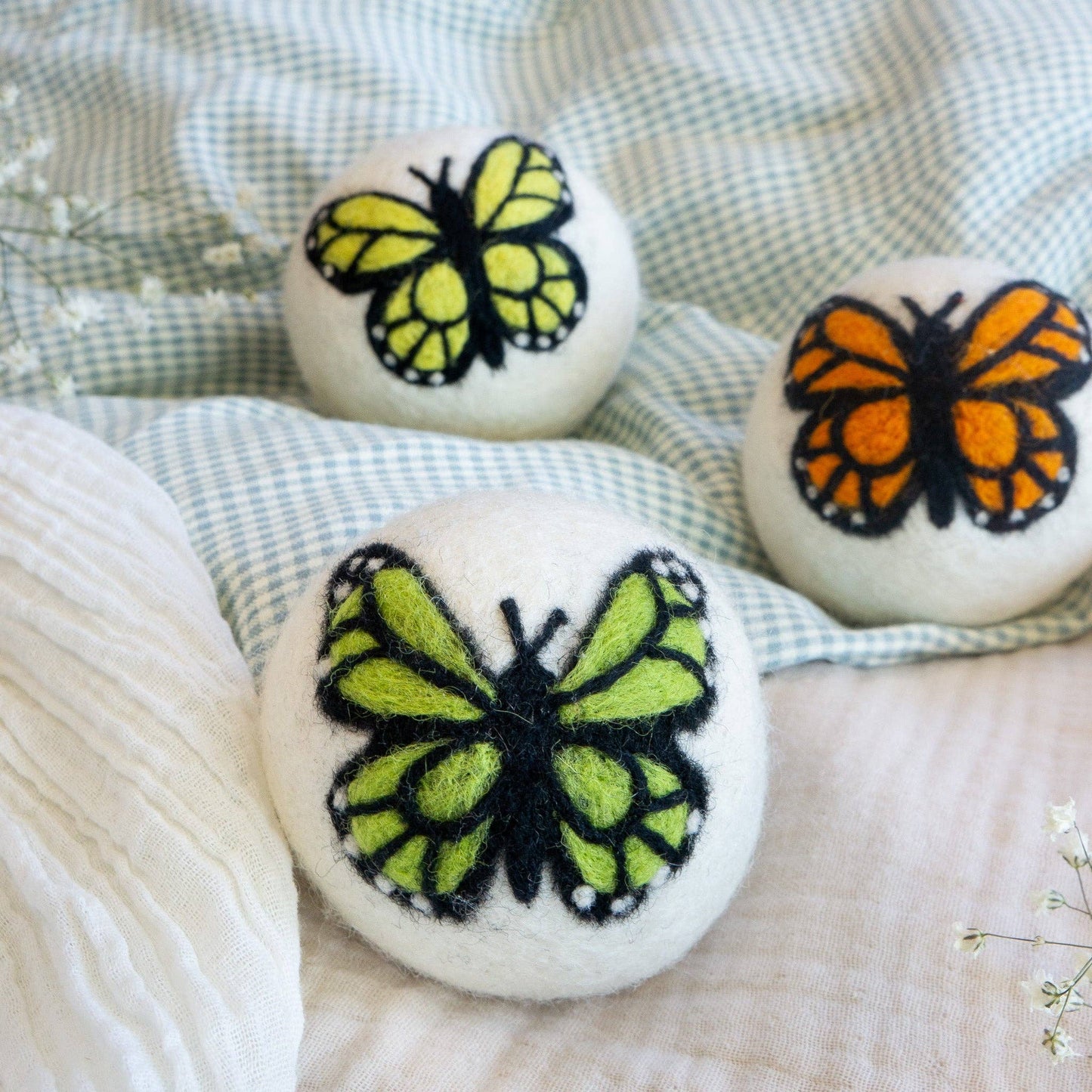 Friendsheep - Monarch Butterfly Eco Wool Dryer Ball Set of 3 - Sun