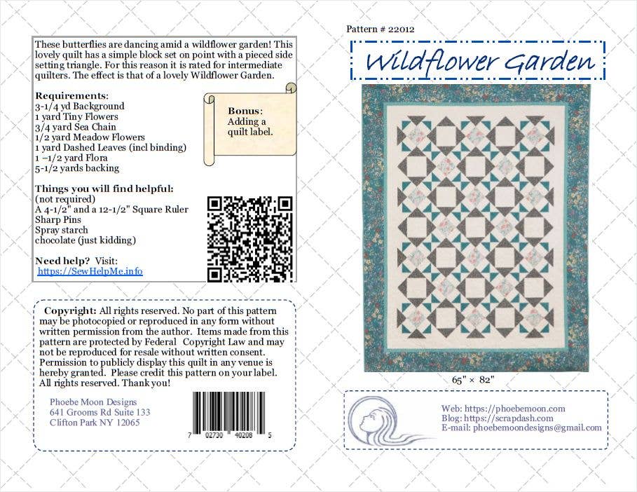 PhoebeMoon Designs - Wildflower Garden Throw Quilt Pattern