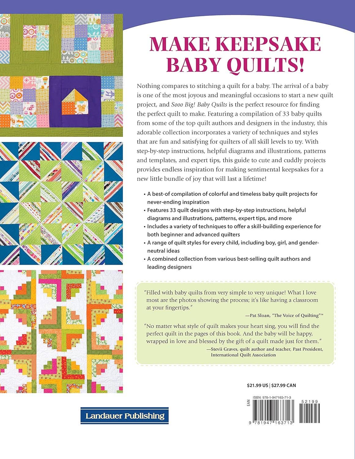 Fox Chapel Publishing - Sooo Big! Baby Quilts - 33 Adorable Designs to Sew