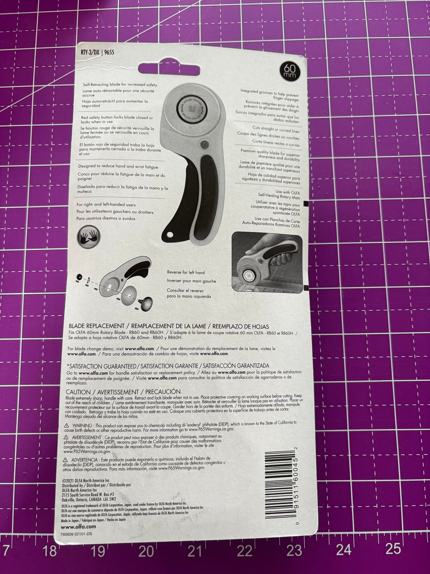 Olfa Ergonomic Rotary Cutter 60mm