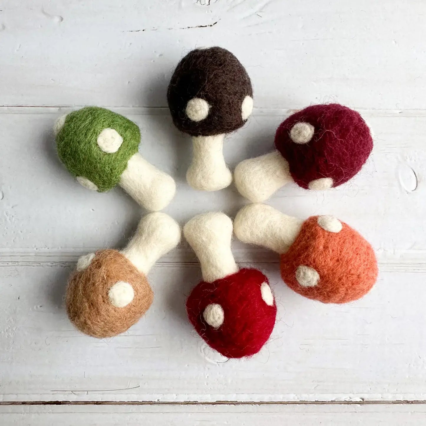Sewing Seeds Play - Woodland Regular Size Felt Mushrooms - Set Of Six