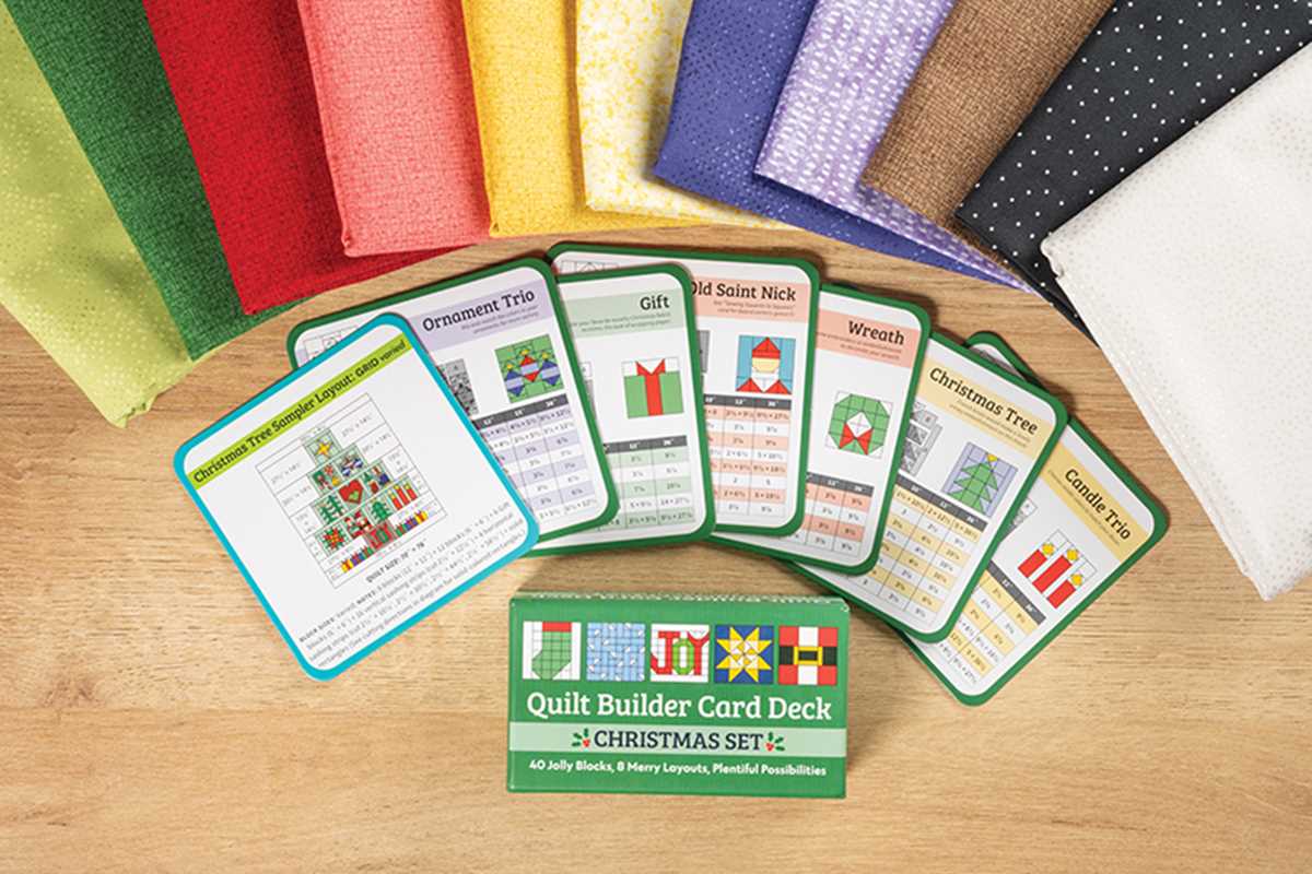 Simon & Schuster - Quilt Builder Card Deck Christmas Set by