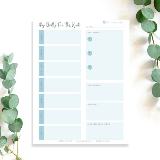 Wild Plum Lane - Quilter's Weekly Planner Pad