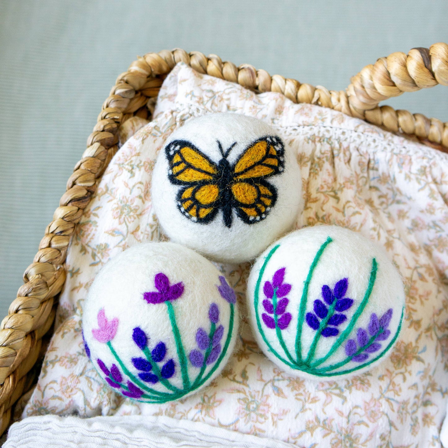 Friendsheep - Butterfly Lavender Fields Eco Wool Dryer Balls - Set of 3