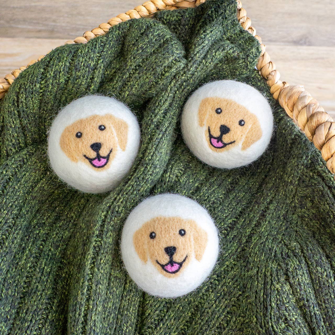 Friendsheep - Golden Dogs Eco Wool Dryer Balls - Yellow Retriever