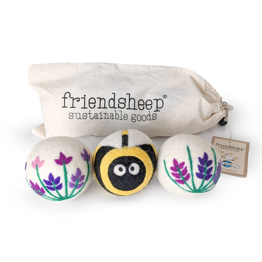 Friendsheep - Lavender Fields Eco Wool Dryer Balls - BEE