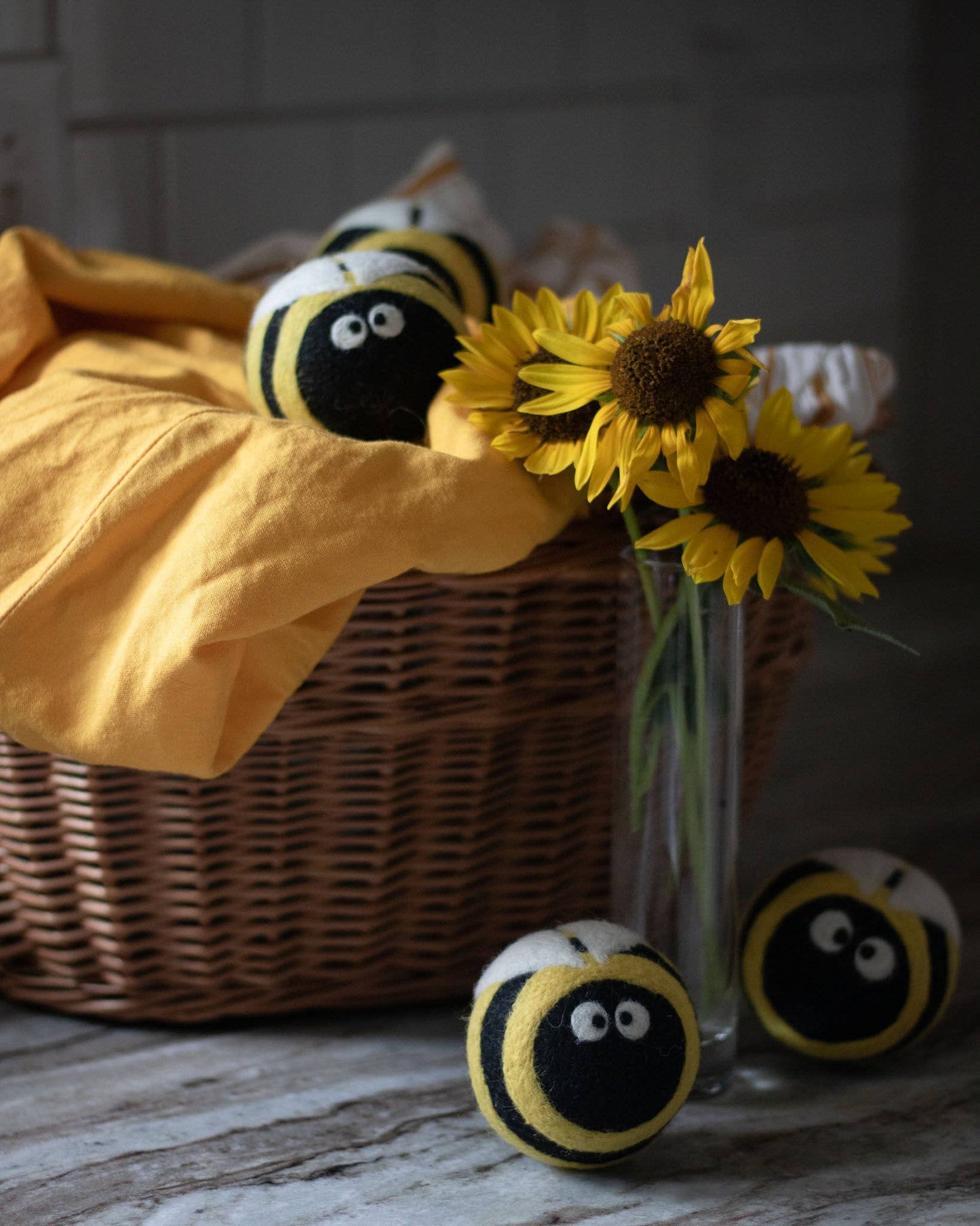 Friendsheep - Bee Trio Eco Wool Dryer Balls - Set of 3