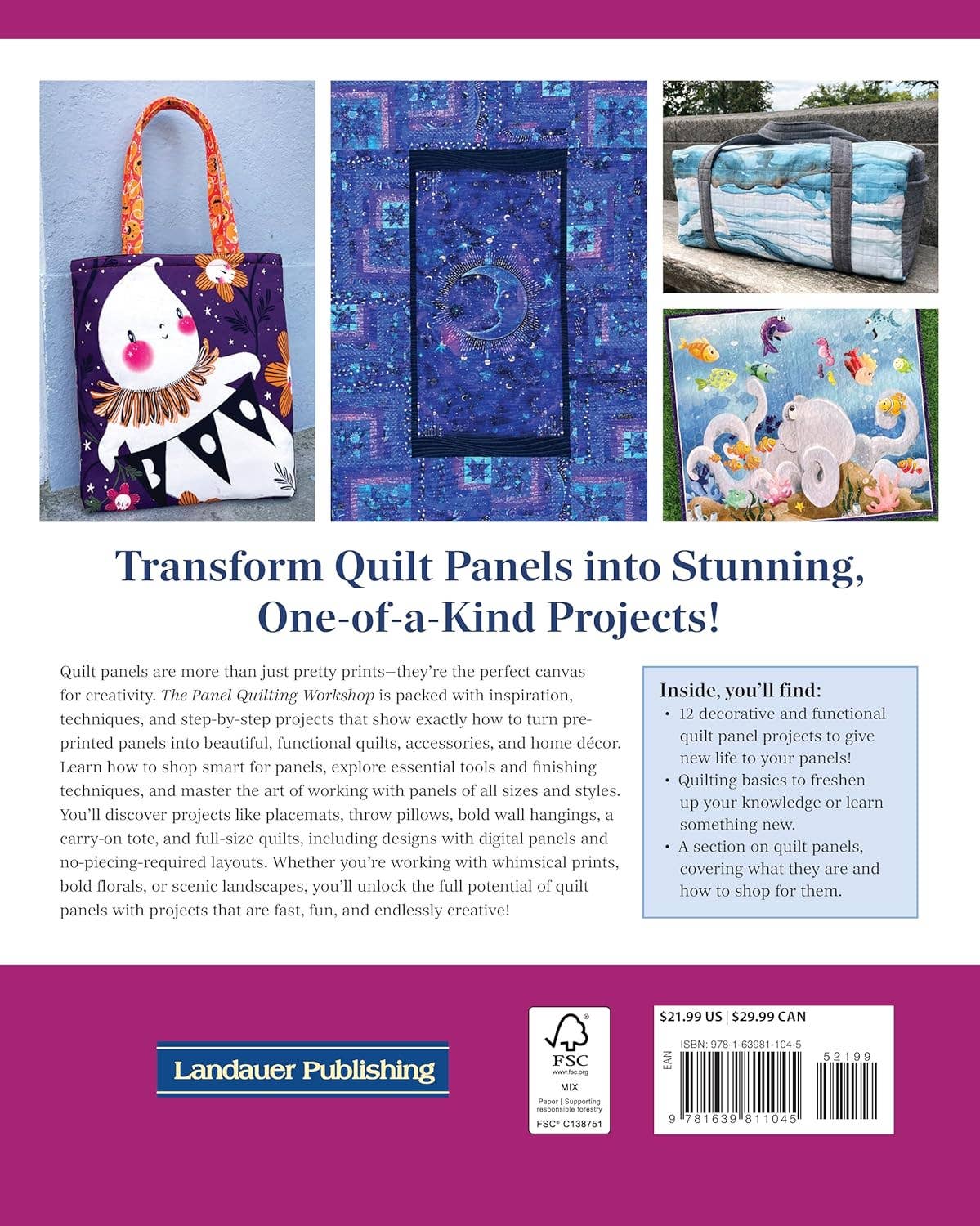 Fox Chapel Publishing - The Panel Quilting Workshop - 12 Quick-and-Easy Projects