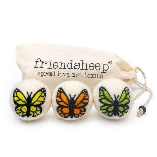 Friendsheep - Monarch Butterfly Eco Wool Dryer Ball Set of 3 - Sun